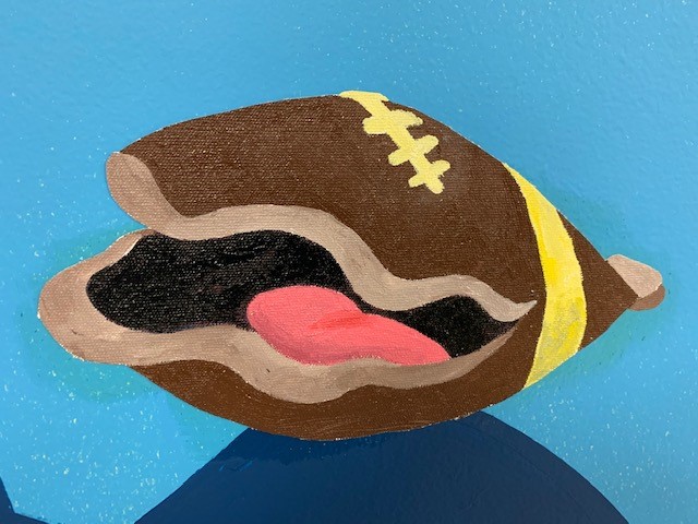Illustration of clam with football pattern