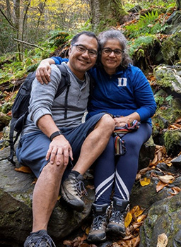 Castellino and husband on hike