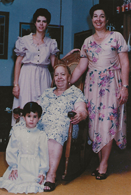 Gabriela Maradiaga Panayotti with four generations of family