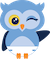 Illustration of winking owl