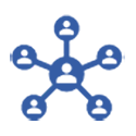 Network diagram of five figures