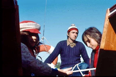 Viviana Marinez-Bianchi on a sailboat