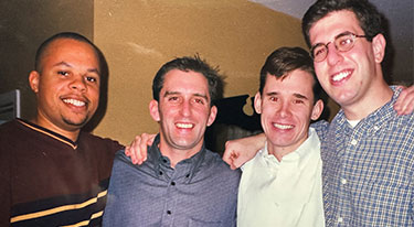Paul with residents