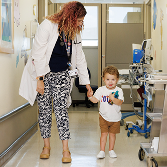 Duke Pediatrics Training with a child