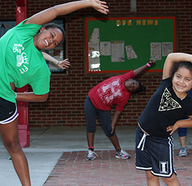 Kids participating in Bull City Fit