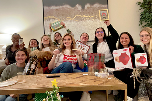 Residents at a holiday gathering