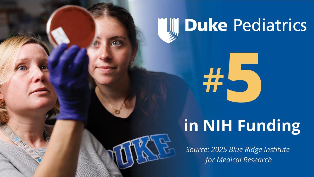 Duke Pediatrics Ranked 5 in 2025 NIH Funding