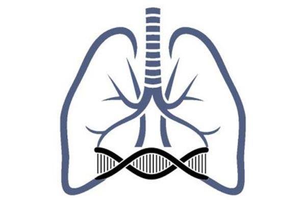 Drawing of lung with DNA graphic