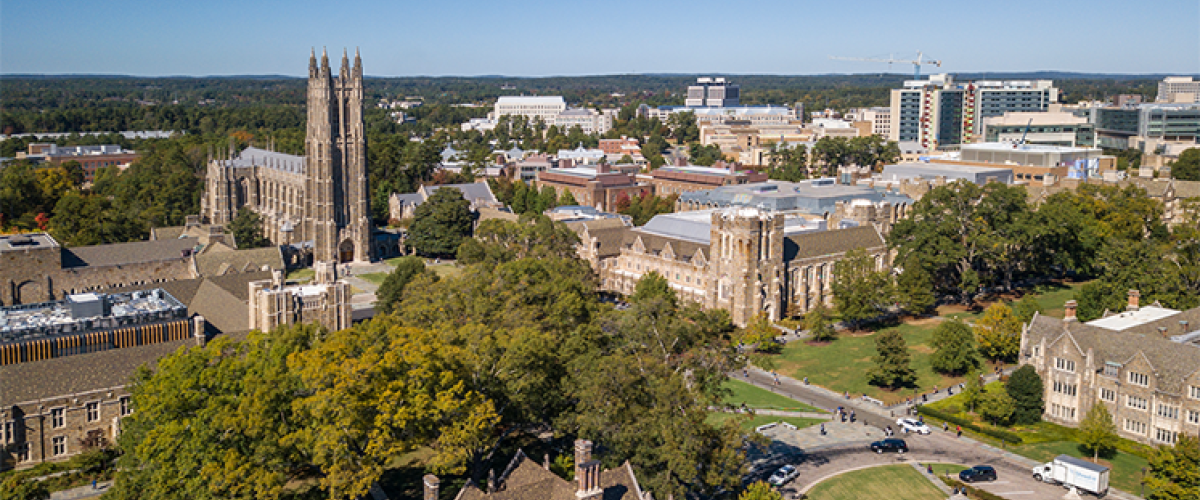 Aerial view of Duke's campus