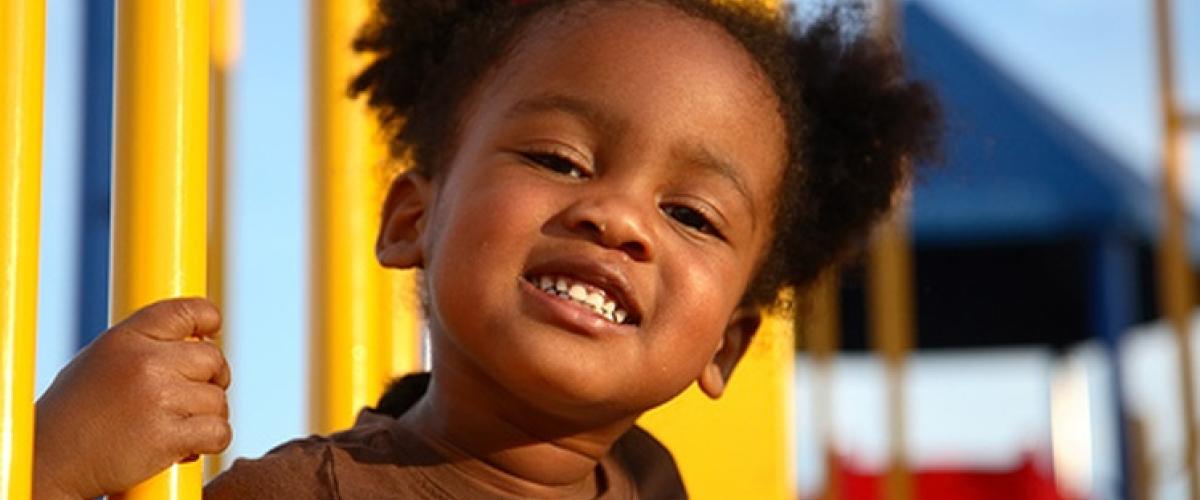 Girl smiling on playground