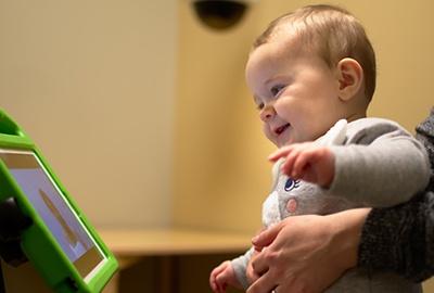 A child participating in an autism study