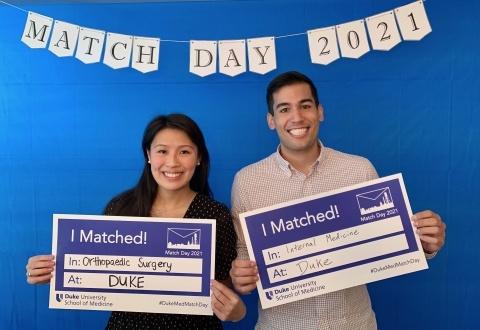 Christine Wu and Drew Vista on Match Day 2021