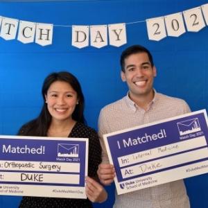 Christine Wu and Drew Vista on Match Day 2021